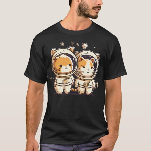 Astronaut Cats-01 T-shirt (Voorkant)
