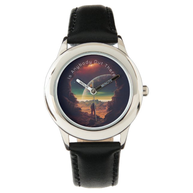 Astronaut Cave Space Planets Sun Horloge (Voorkant)