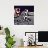 Astronaut Cernan over de Maan Apollo 17 1972 Poster (Thuiskantoor)