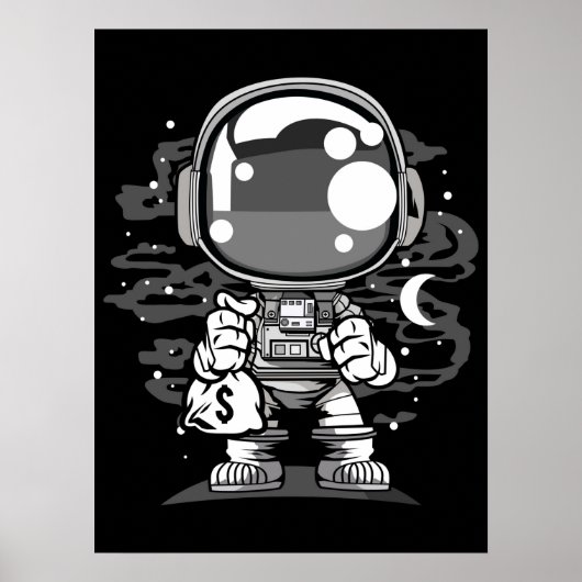 Astronaut Chibi Poster (Voorkant)