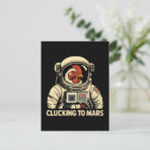 Astronaut Chicken Space Voyage Feestdagenkaart (Staand voorkant)