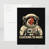 Astronaut Chicken Space Voyage Feestdagenkaart (Voorkant / Achterkant)