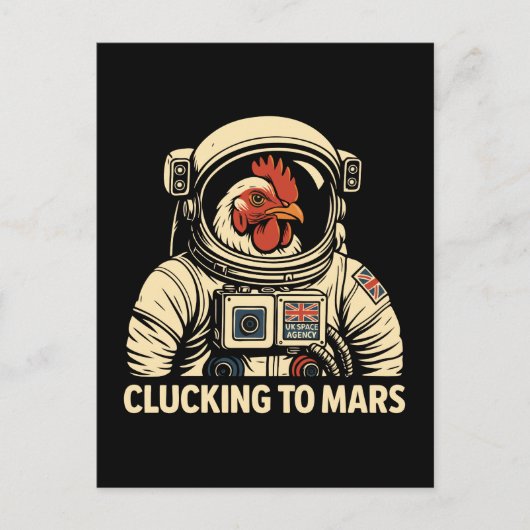 Astronaut Chicken Space Voyage Feestdagenkaart (Voorkant)