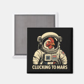 Astronaut Chicken Space Voyage Magneet (Voorkant / Achterkant)
