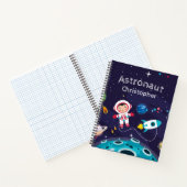  Astronaut child on the moon, monogrammed name Notitieboek (Binnen)