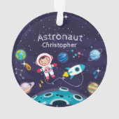 Astronaut child on the moon, monogrammed name ornament (achterkant)