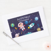 Astronaut child on the moon, monogrammed name rechthoekige sticker (Envelop)