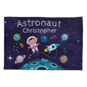 Astronaut child on the moon monogrammed name Thro Kussensloop (Achterkant)