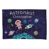 Astronaut child on the moon monogrammed name Thro Kussensloop (Voorkant)