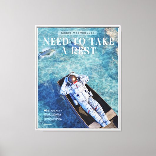 Astronaut Chill'in Design Art Canvas Afdruk (Voorkant)