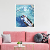 Astronaut Chill'in Design Art Canvas Afdruk (Insitu (Woonkamer))