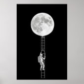 Astronaut Climbing the Moon – Surreal Space Art Poster (Voorkant)