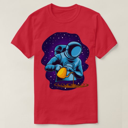 Astronaut Coffee Barista T-shirt (Design voorkant)