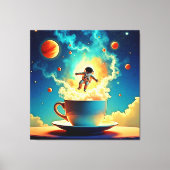 Astronaut Coffee Dream Canvas Afdruk (Voorkant)