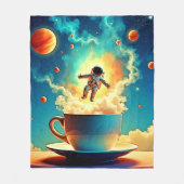 Astronaut Coffee Dream Fleece Deken (Voorkant)