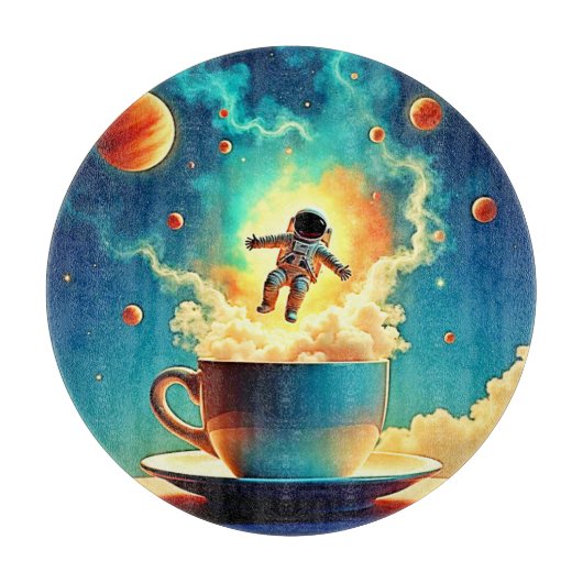 Astronaut Coffee Dream Snijplank (Voorkant)