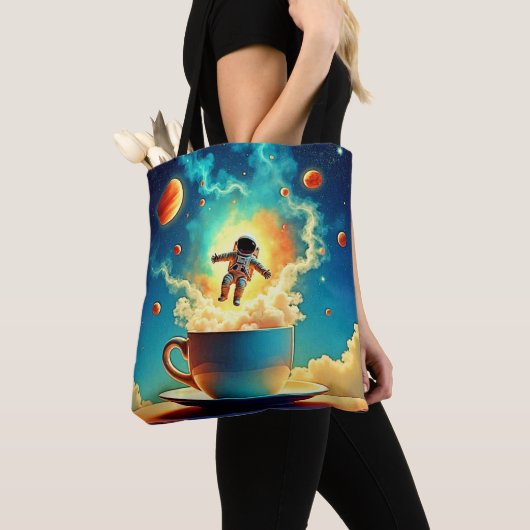 Astronaut Coffee Dream Tote Bag (Dichtbij)