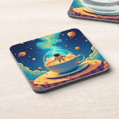 Astronaut Coffee Ruimte Kunst Bier Onderzetter (Linkerzijde)
