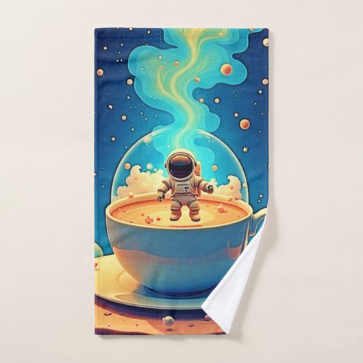 Astronaut Coffee Space Art Bad Handdoek (Handdoek)