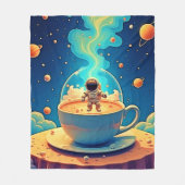 Astronaut Coffee Space Art Fleece Deken (Voorkant)