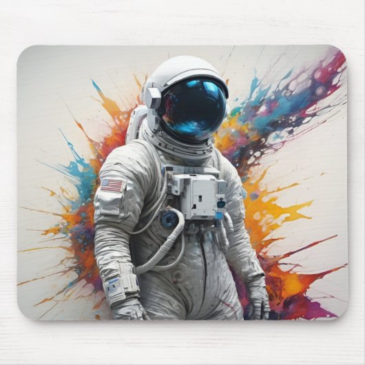 Astronaut Color Splash Mousepad Muismat (Voorkant)