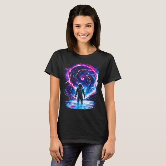 Astronaut Cosmic Outer Space Galaxy Science T-shirt (Voorkant volledig)