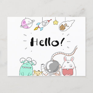 Astronaut Cosmonaut rocket/raket Postcard Briefkaart