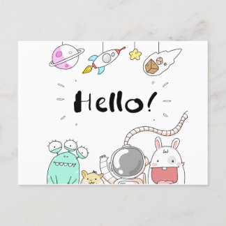 Astronaut Cosmonaut rocket/raket Postcard Briefkaart