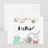 Astronaut Cosmonaut rocket/raket Postcard Briefkaart (Voorkant / Achterkant)