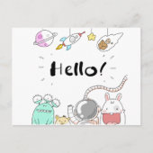 Astronaut Cosmonaut rocket/raket Postcard Briefkaart (Voorkant)