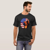 Astronaut Cosmonaut USA American Flag Space Roc T-shirt (Voorkant volledig)