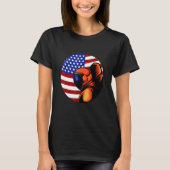Astronaut Cosmonaut USA American Flag Space Roc T-shirt (Voorkant)