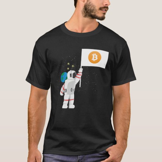 Astronaut Crypto Cryptovaluta Crypto Handelaar T-shirt (Voorkant)