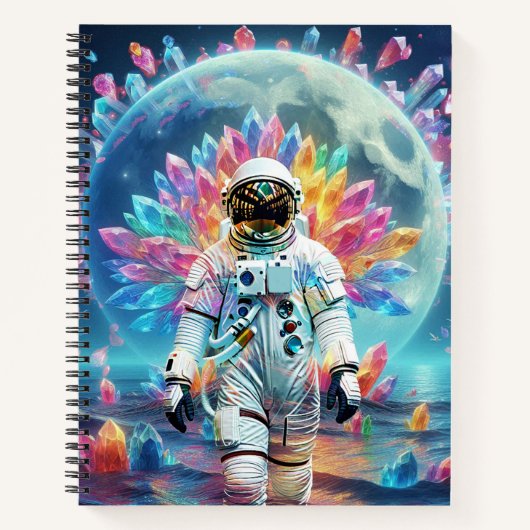 Astronaut Crystal Dream Notitieboek (Voorkant)