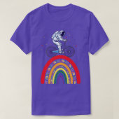 Astronaut Cycling Boho Rainbow T-shirt (Design voorkant)