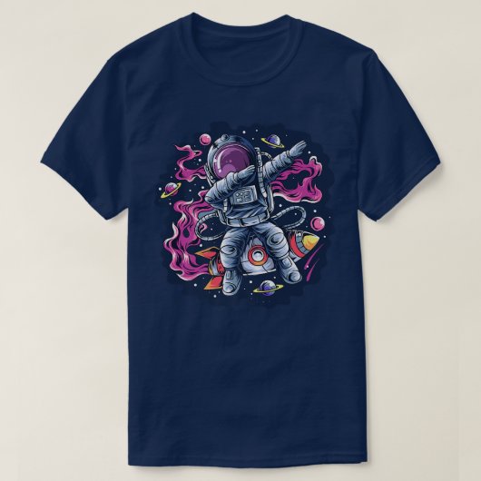 Astronaut Dabbing Dance Space Rocket with Stars Pl T-shirt (Design voorkant)