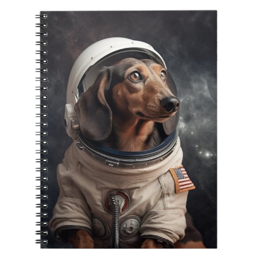 Astronaut Dachshund Kinder School Notitieboek (Voorkant)