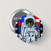 Astronaut dachshund ronde button 5,7 cm (Voorkant /achterkant)