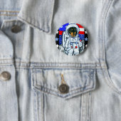 Astronaut dachshund ronde button 5,7 cm (In situ)