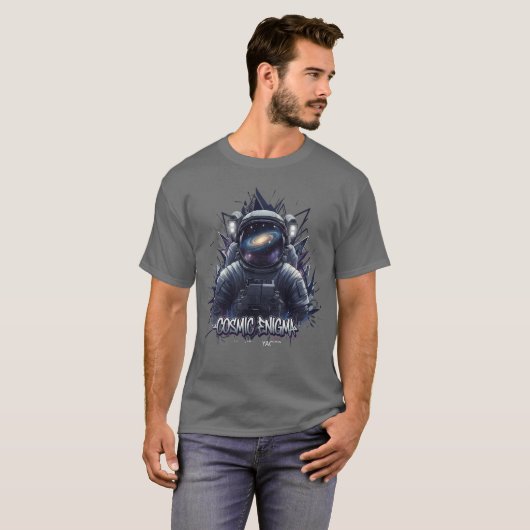 Astronaut Dark Galaxy Mystic Enigma Design T-shirt (Voorkant volledig)