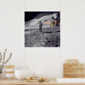 Astronaut David Scott Salutes Flag Poster (Keuken)
