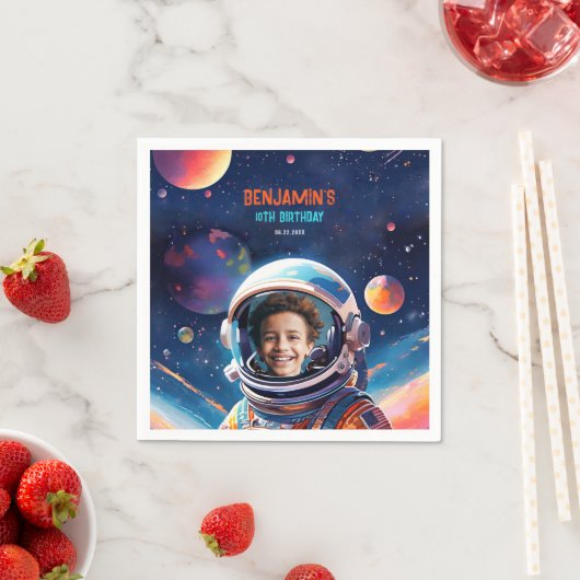 Astronaut Deep Space Sky Planets Photo Birthday Servet (Insitu)
