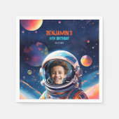 Astronaut Deep Space Sky Planets Photo Birthday Servet (Voorkant)