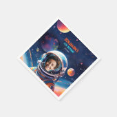 Astronaut Deep Space Sky Planets Photo Birthday Servet (Hoek)