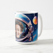 Astronaut Deep Space Sky Planets Photo Gift Koffiemok (Voorkant rechts)