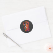 Astronaut Deur Ronde Sticker (Envelop)