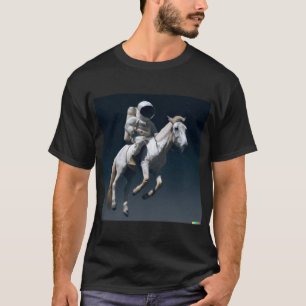 Astronaut die een paard in de ruimte in het oorspr t-shirt