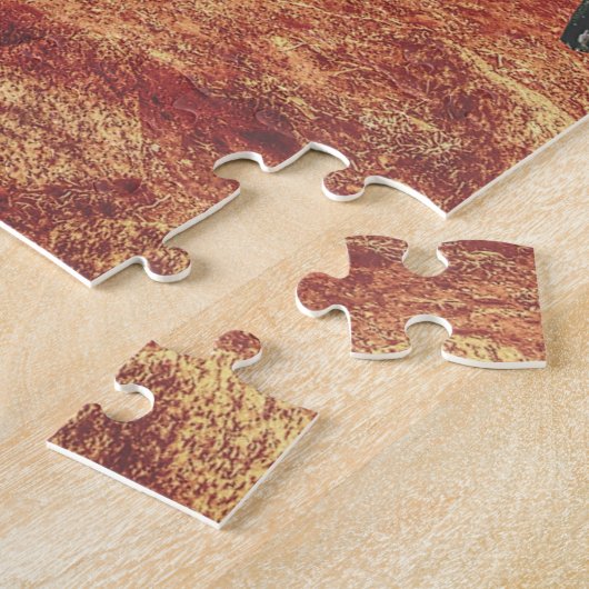 Astronaut die een T-Rex op Mars rijdt Legpuzzel (Zijkant)