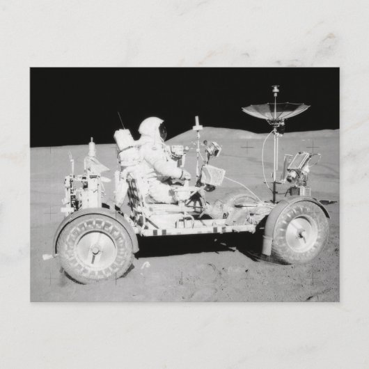 Astronaut die Lunar Lander op de maan rijdt Briefkaart (Voorkant)