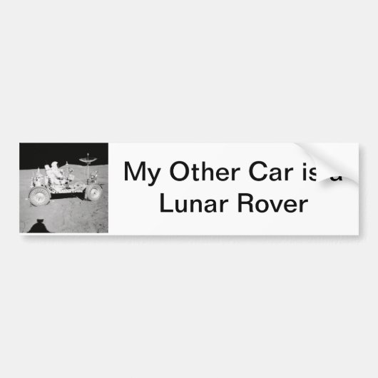 Astronaut die Lunar Lander op de maan rijdt Bumpersticker (Voorkant)